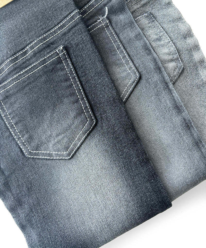 Negro/Negro 3/1 Sarga Tejido denim elástico pesado#30046