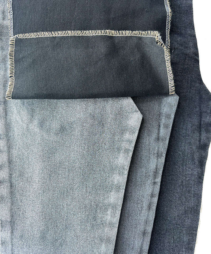 Negro/Negro 3/1 Sarga Tejido denim elástico pesado#30046