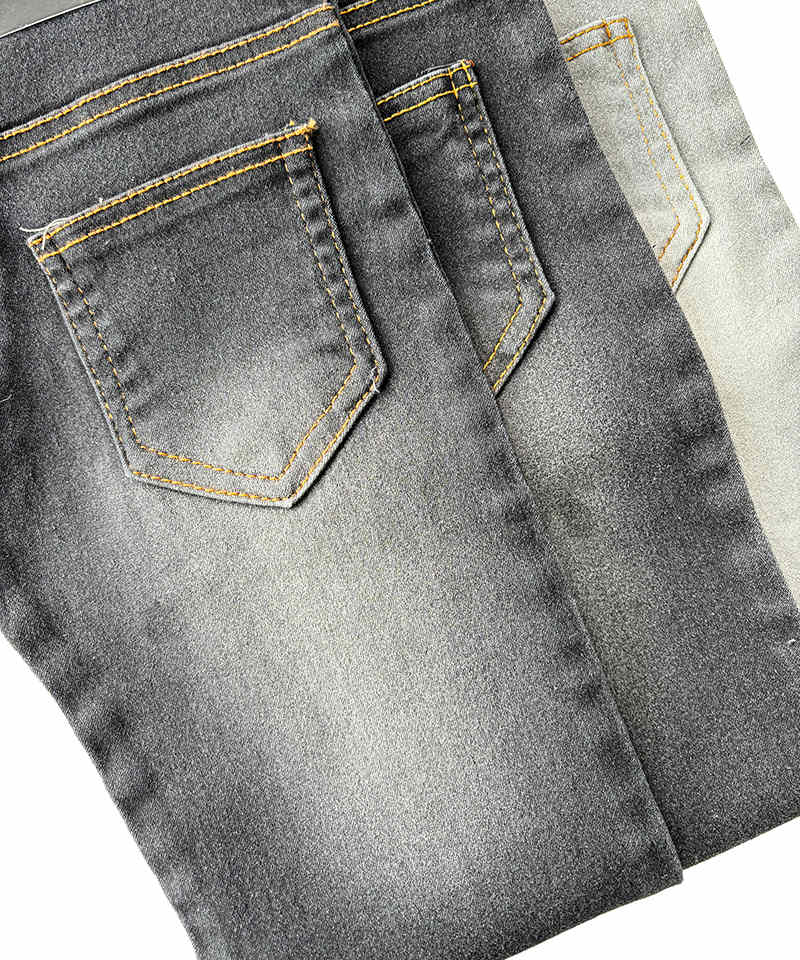 Negro/Negro 4/1 Satén Tejido denim elástico de peso medio#50040