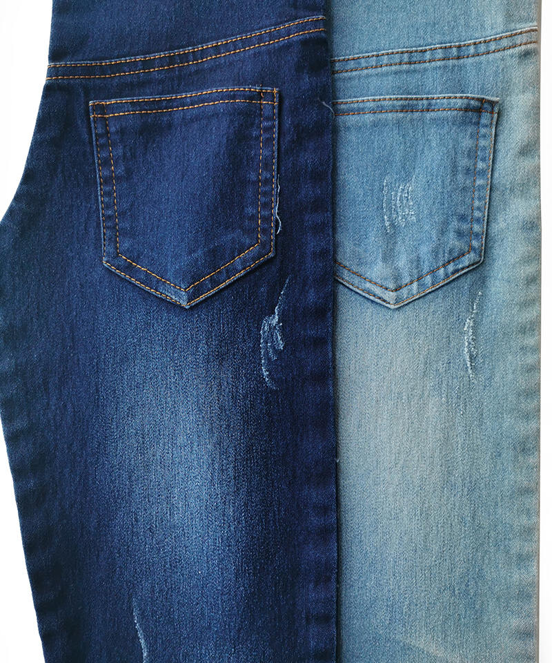 Indigo 4/1 Satén Tejido denim elástico de peso medio#50009