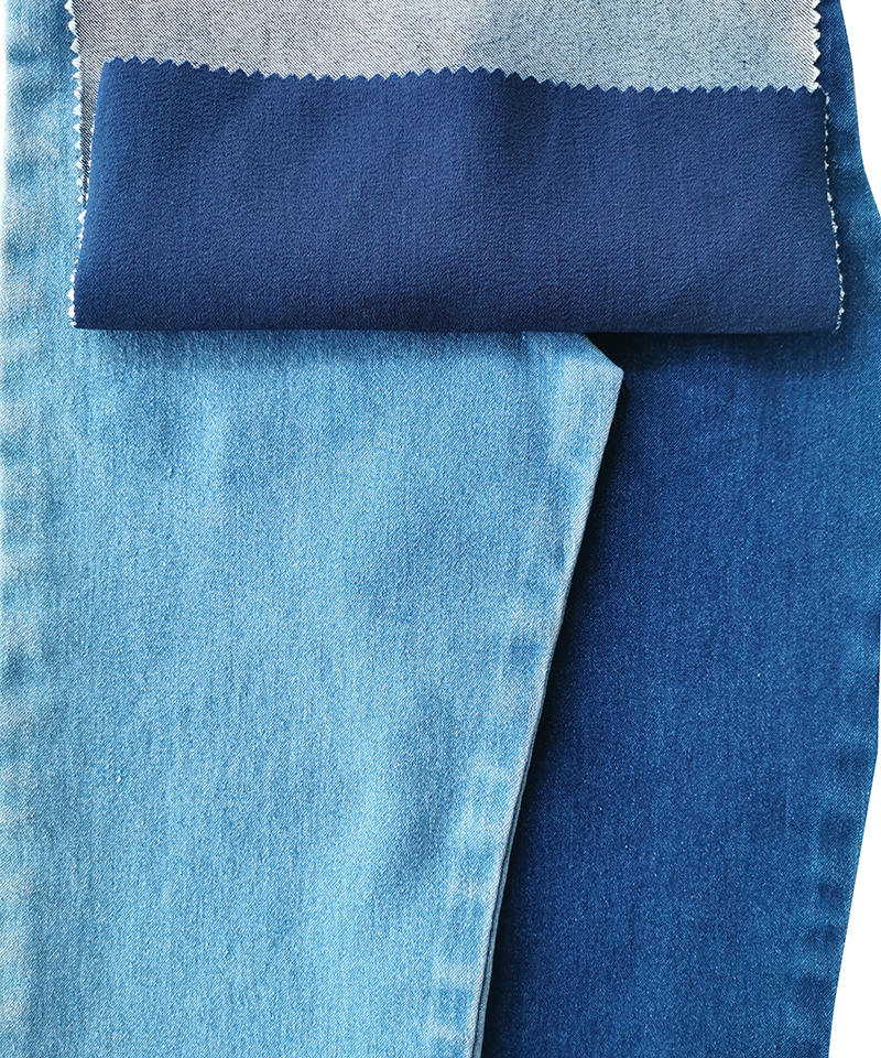 Indigo 4/1 Satén Tejido denim elástico de peso medio#50020