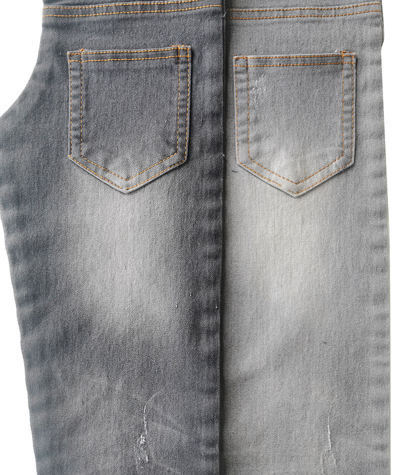 Gris 4/1 Satén Tejido denim elástico de peso medio#50023