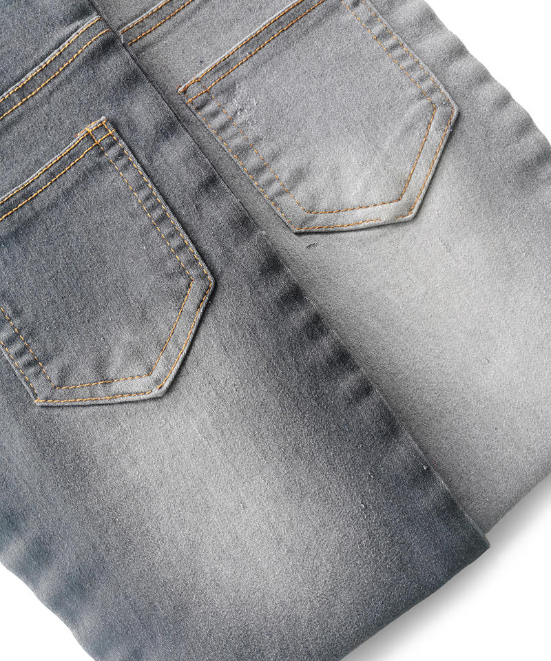 Gris 4/1 Satén Tejido denim elástico de peso medio#50023