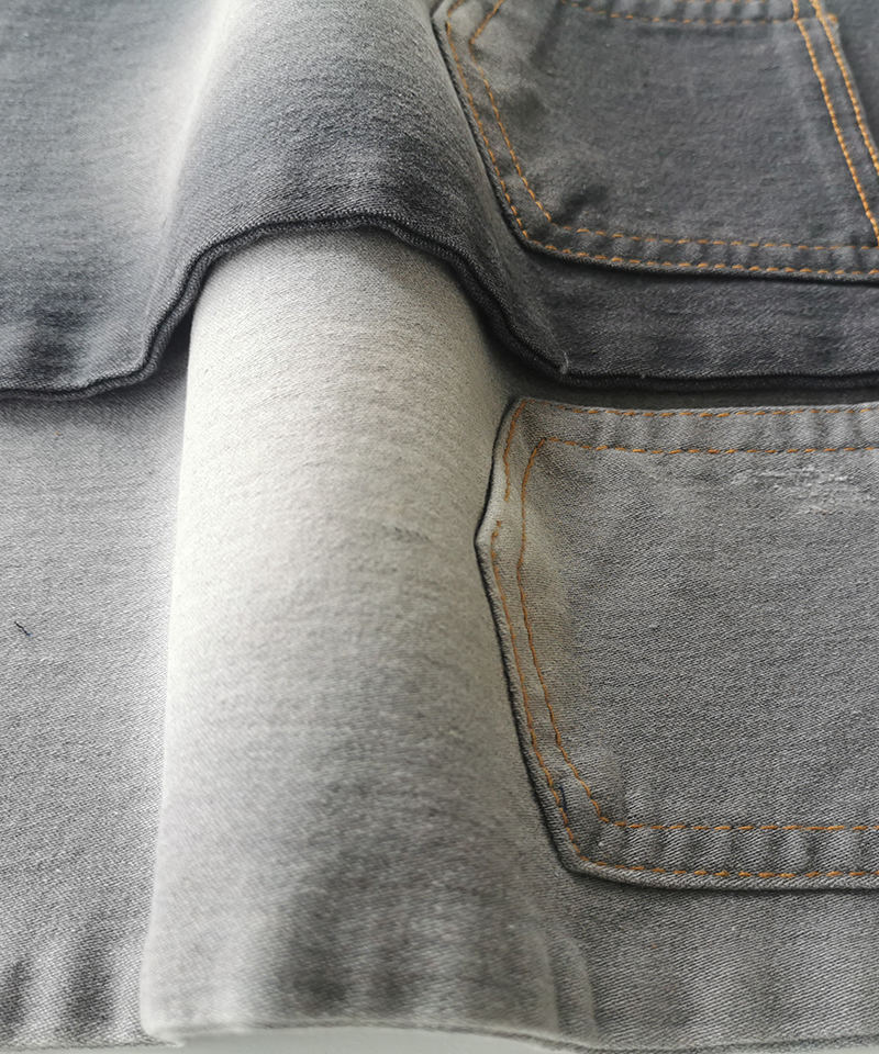 Gris 4/1 Satén Tejido denim elástico de peso medio#50023