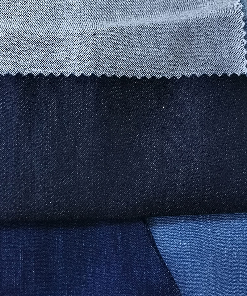 Slub Indigo 4/1 Satén Tejido denim elástico de peso medio#50031