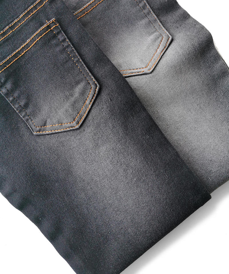 Negro 4/1 Satén Peso medio Tejido denim elástico alto#50036