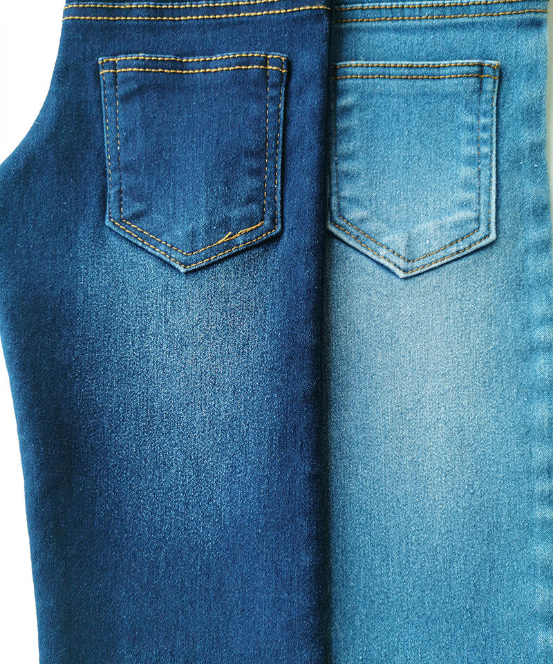 Indigo/negro 4/1 Satén Peso medio Tejido denim elástico alto#50038