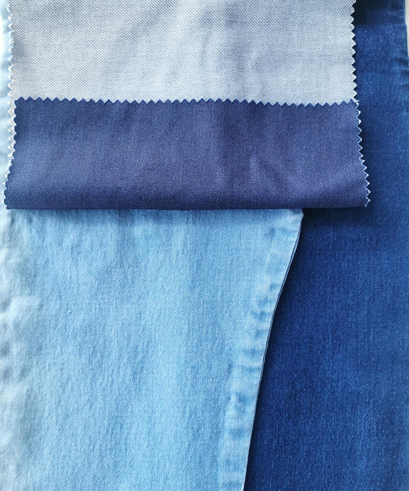 Indigo Tejido falso Peso ligero Tejido denim elástico#60028