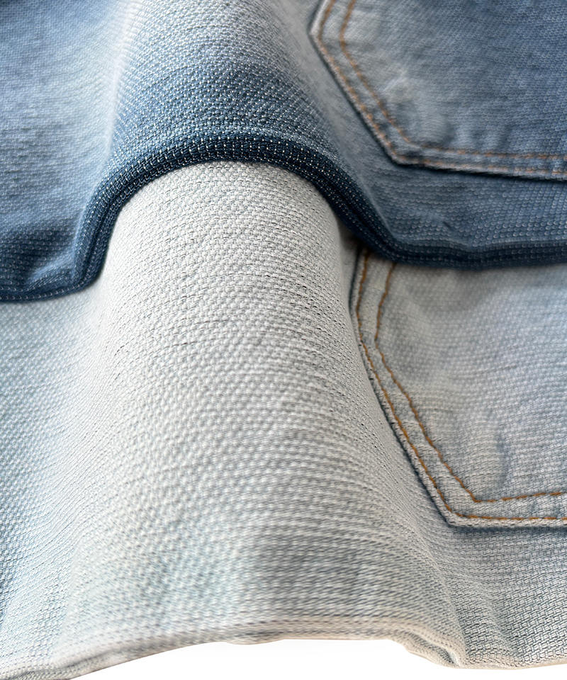 Indigo Jacquard Tejido denim elástico de peso medio#90003