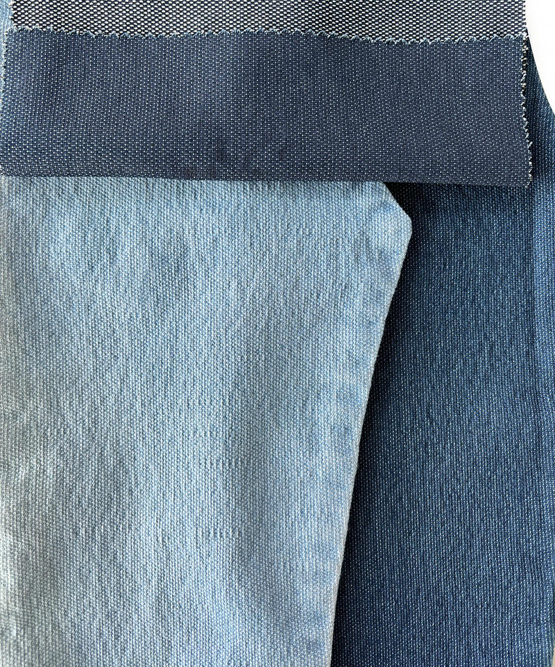 Indigo Jacquard Tejido denim elástico de peso medio#90003