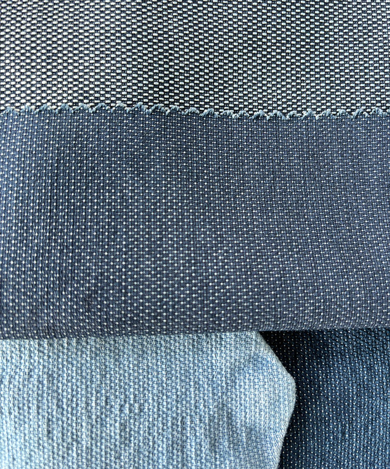 Indigo Jacquard Tejido denim elástico de peso medio#90003