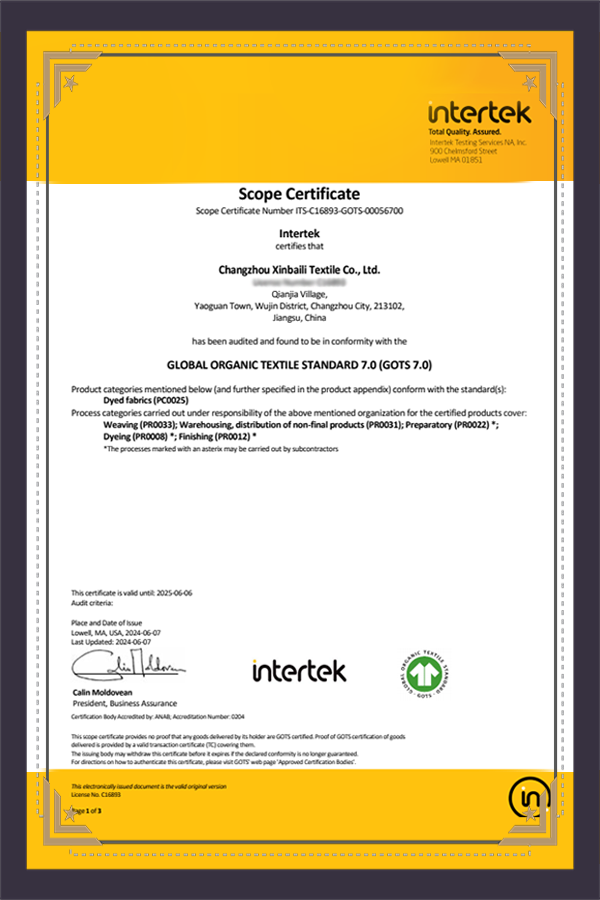 SC-GOTS v7.0-Certificado v.3.0-Changzhou Xinbaili Textile Co., Ltd.