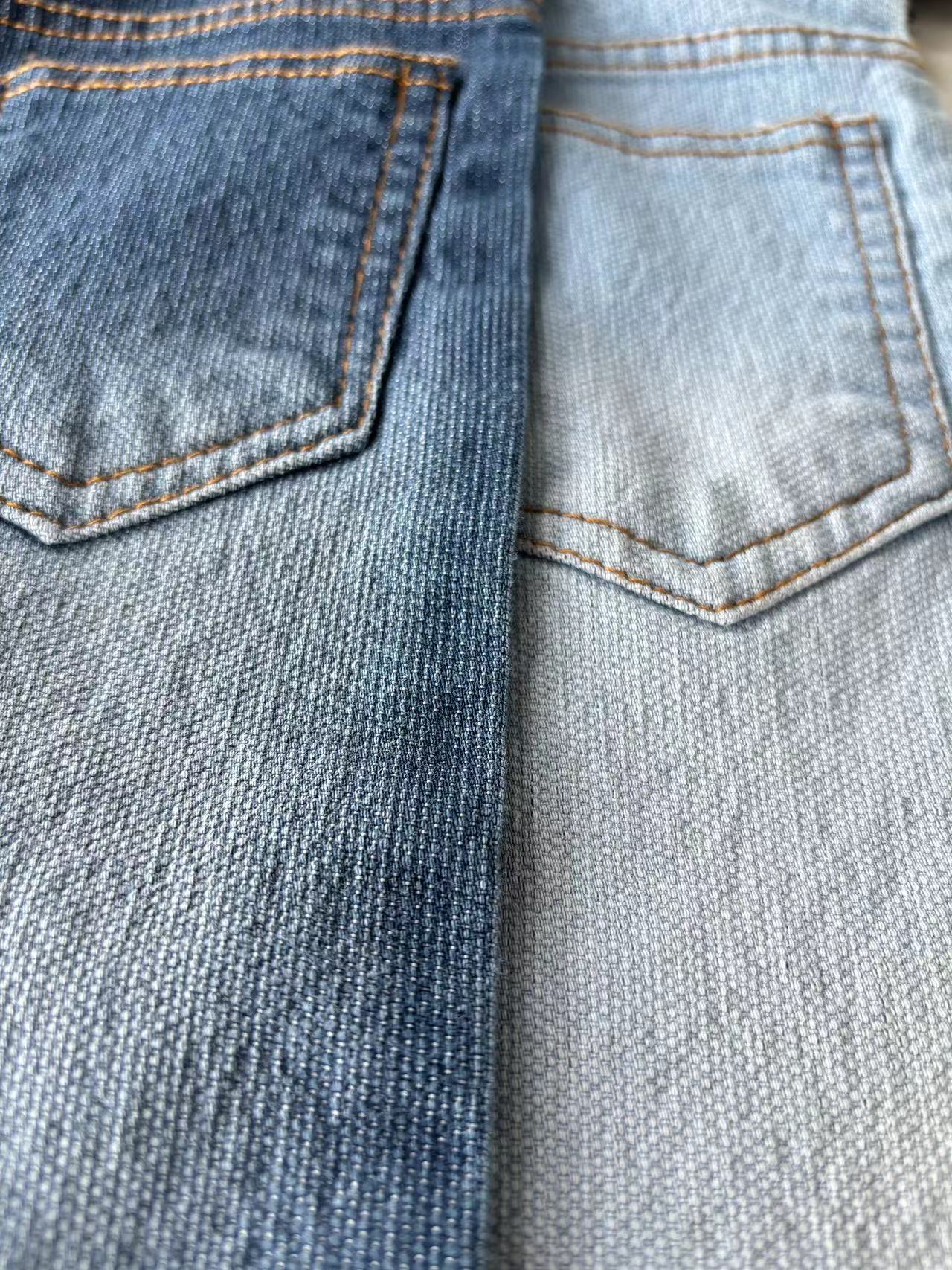 Indigo Jacquard Tejido denim elástico de peso medio#90003