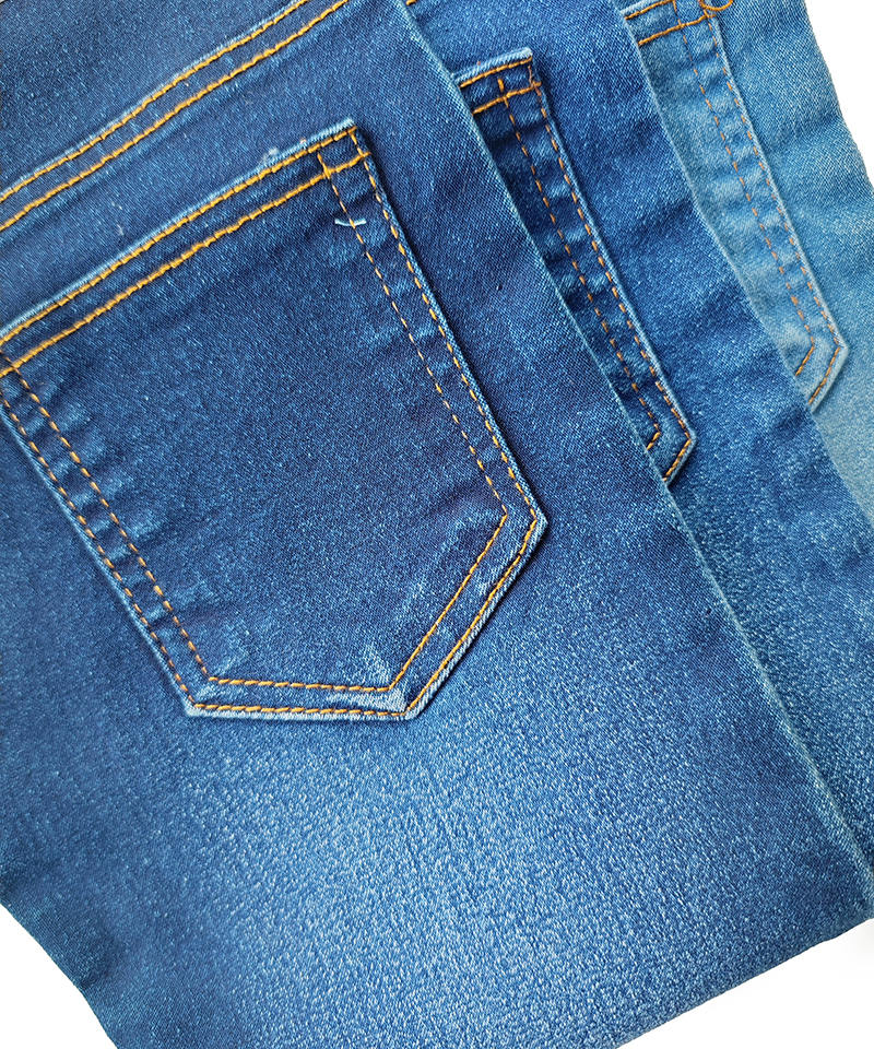 Indigo 4/1 Satén Tejido denim elástico de peso medio#50026