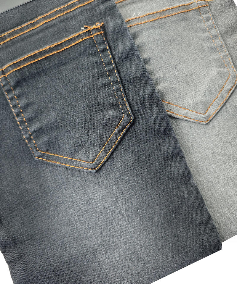 Negro/Negro 4/1 Satén Tejido denim elástico pesado#50044