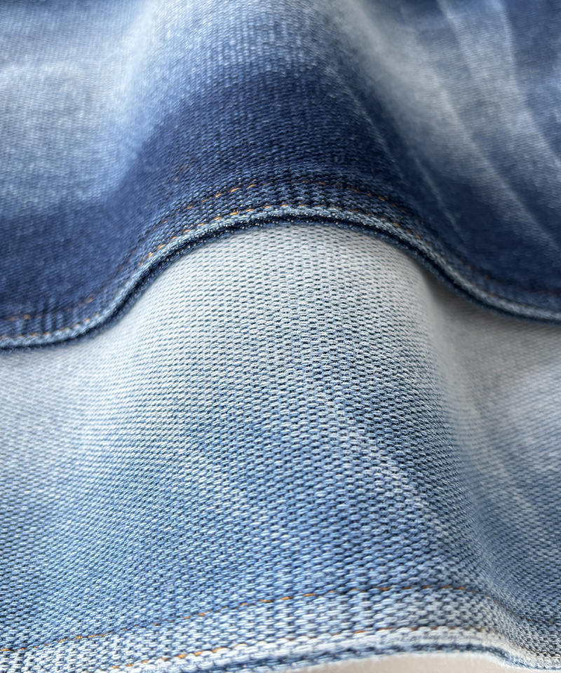 Indigo Jacquard Tejido denim de gran elasticidad y peso pesado#90005