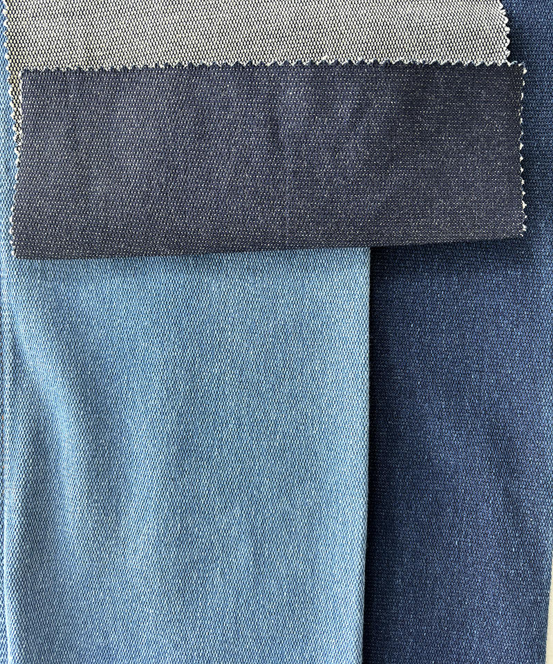 Indigo Jacquard Tejido denim de gran elasticidad y peso pesado#90005