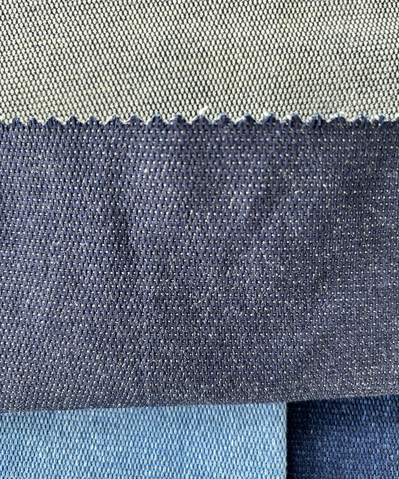 Indigo Jacquard Tejido denim de gran elasticidad y peso pesado#90005