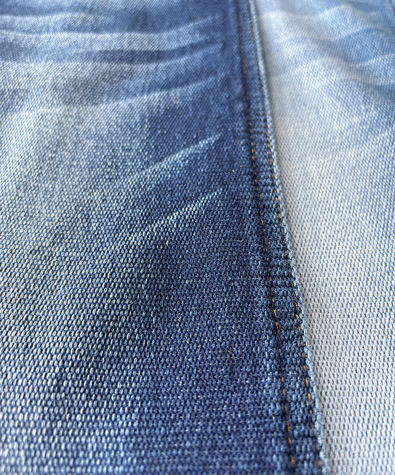 Indigo Jacquard Tejido denim de gran elasticidad y peso pesado#90005